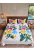 Hand Painted Rayon Bedsheet Set King Size